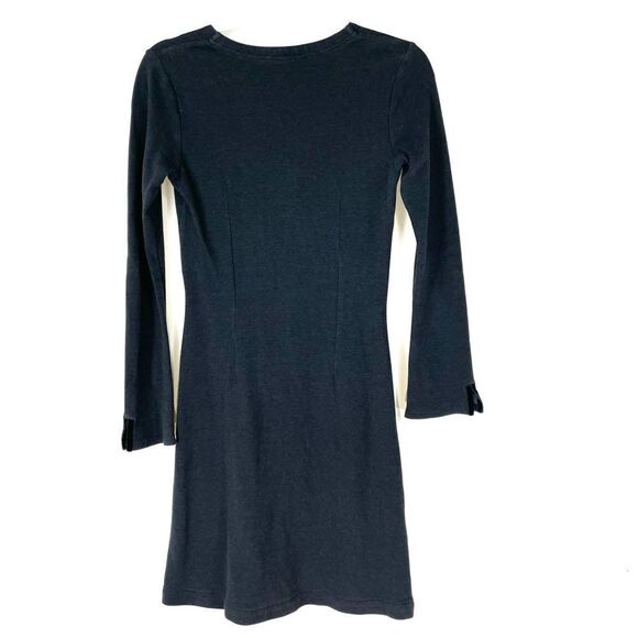 HORNY Toad Long Sleeve Black Crossover Wrap Dress - Picture 3 of 13